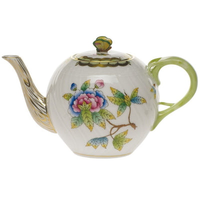 Herend Queen Victoria Tea Pot With Butterfly Dinnerware Herend Green 