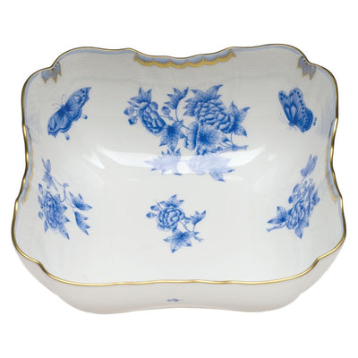 Herend Fortuna Square Salad Bowl Dinnerware Herend Blue 
