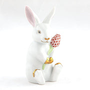 Herend Blossom Bunny Figurine Figurines Herend White-Rust 