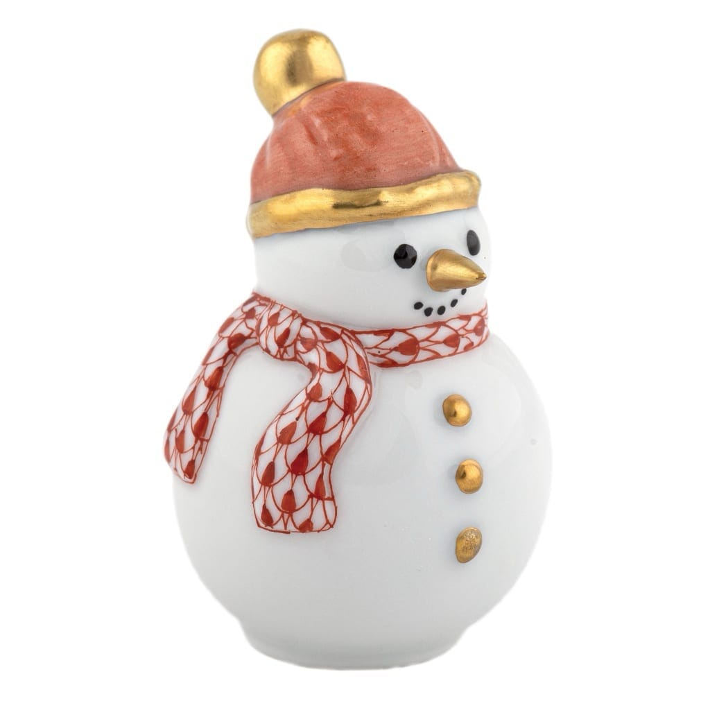 Herend Mini Snowman Figurine Figurines Herend Rust 