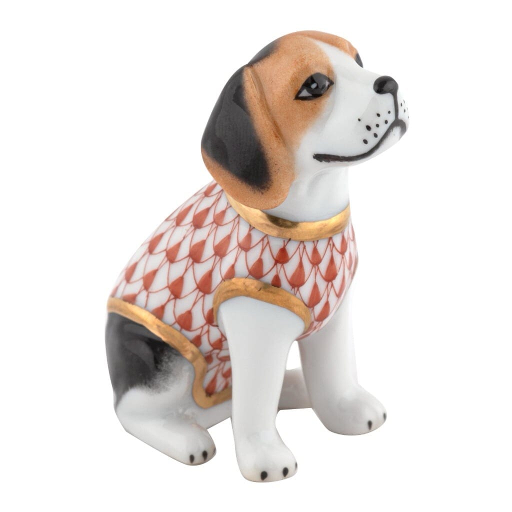 Herend Beagle Puppy Figurine Figurines Herend Rust 