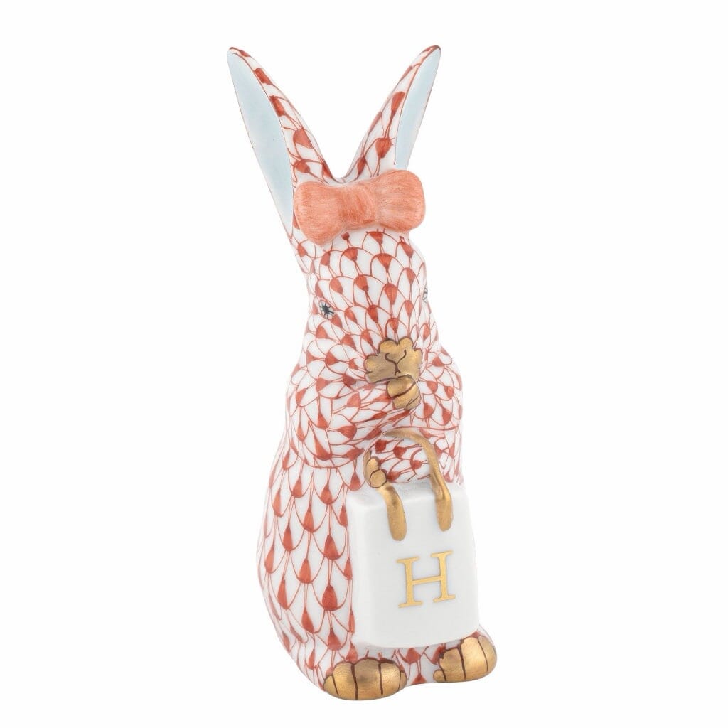 Herend Shopping Bunny Figurine Figurines Herend Rust 