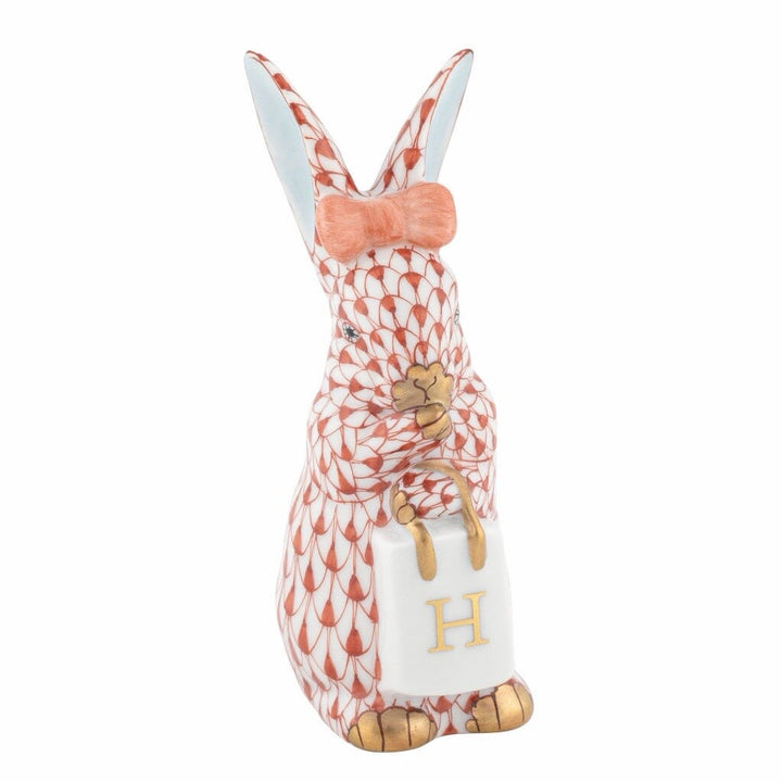 Herend Shopping Bunny Figurine Figurines Herend Rust 