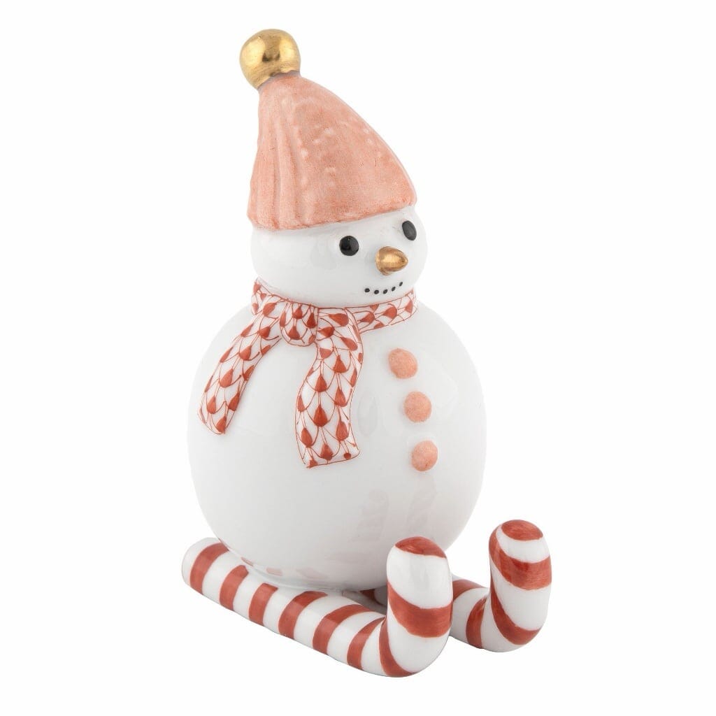 Herend Skiing Snowman Figurine Figurines Herend Rust 