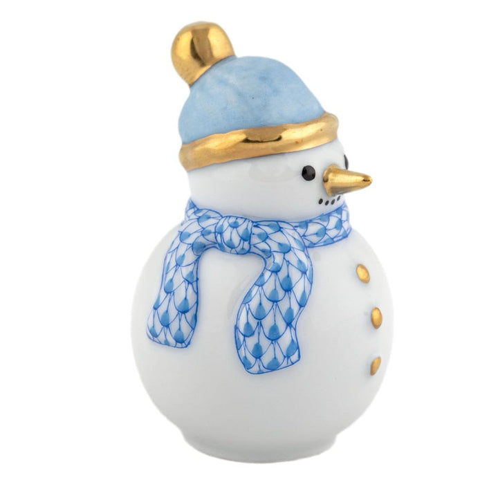 Herend Mini Snowman Figurine Figurines Herend Blue 