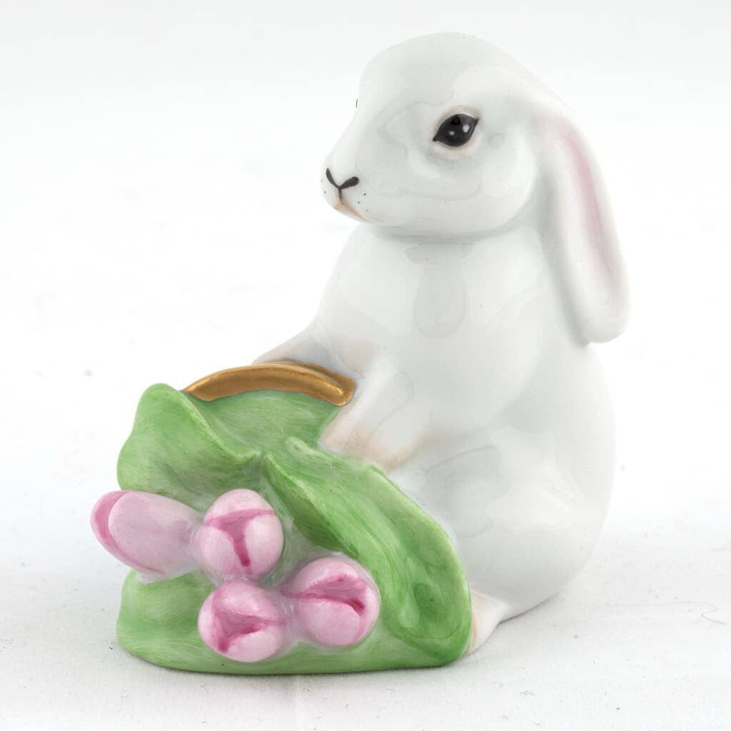 Herend Flowerpot Bunny Figurine Figurines Herend 