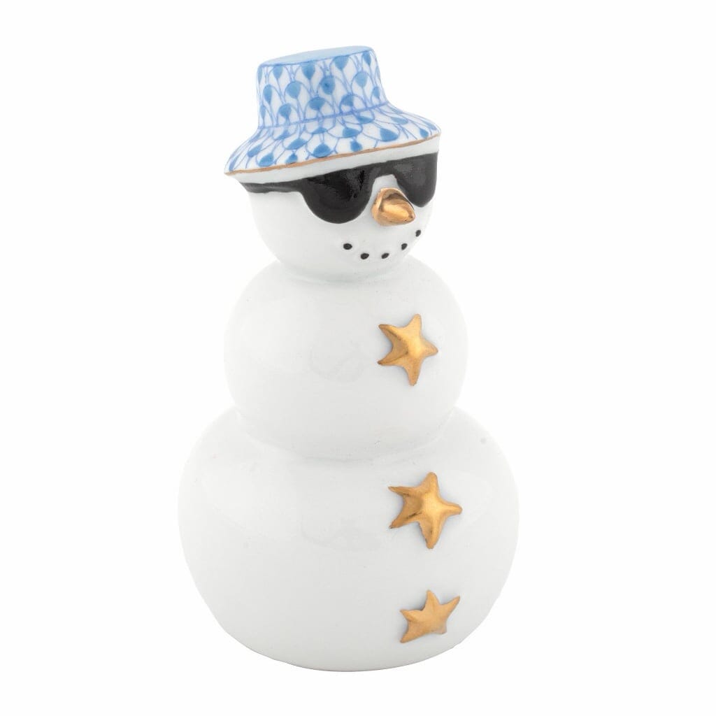 Herend Tropical Snowman Figurine Figurines Herend Blue 