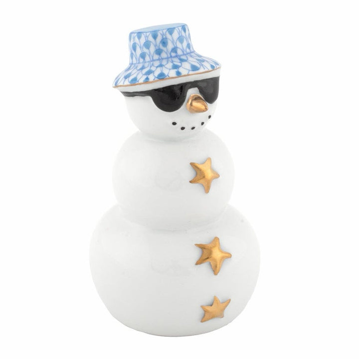 Herend Tropical Snowman Figurine Figurines Herend Blue 