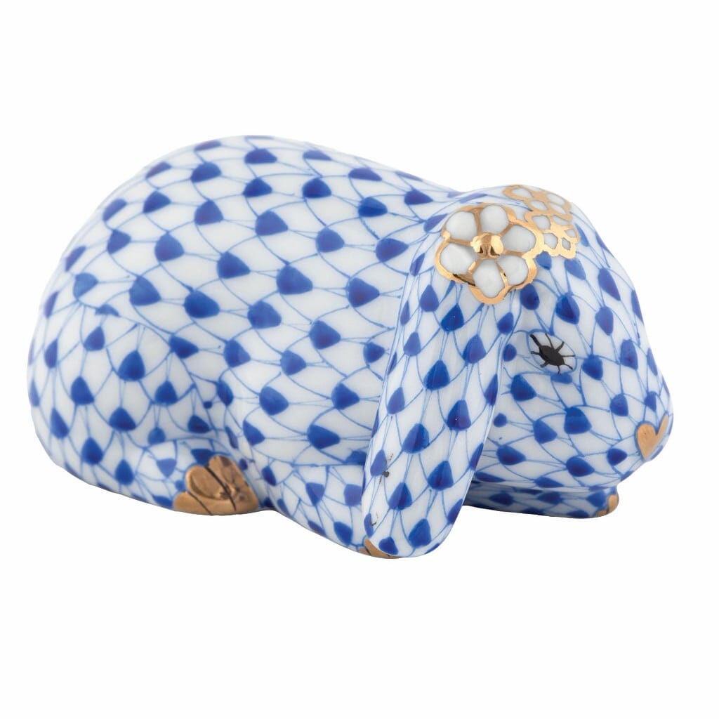 Herend Spring Bunny Figurine Figurines Herend Sapphire 