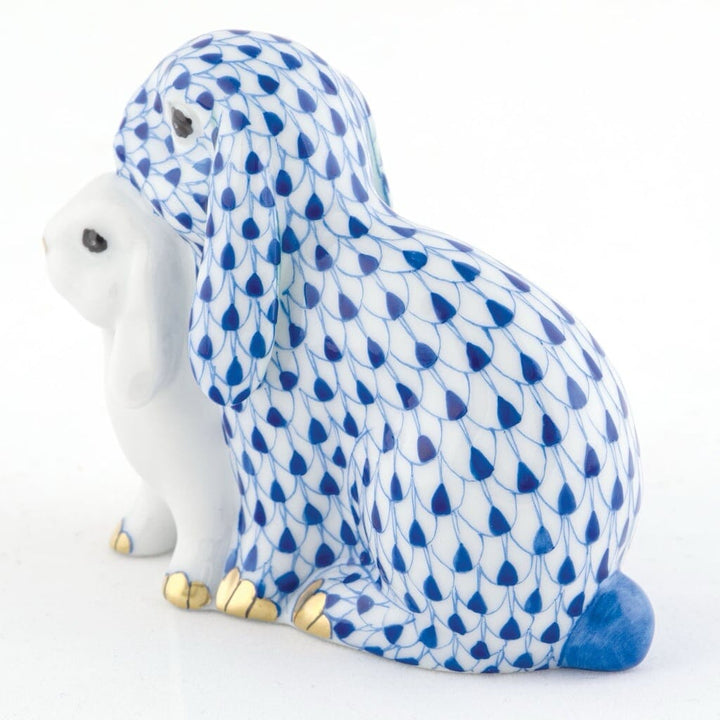Herend Cuddling Bunnies Figurine Figurines Herend 