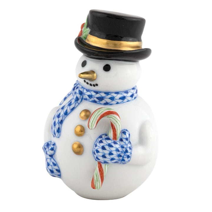 Herend Candy Cane Snowman Figurine Figurines Herend Sapphire 