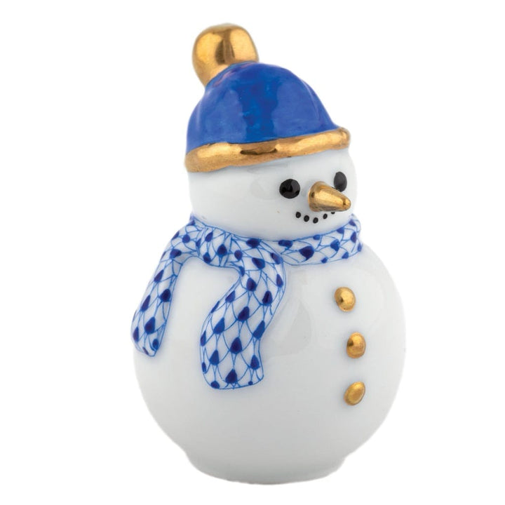 Herend Mini Snowman Figurine Figurines Herend Sapphire 