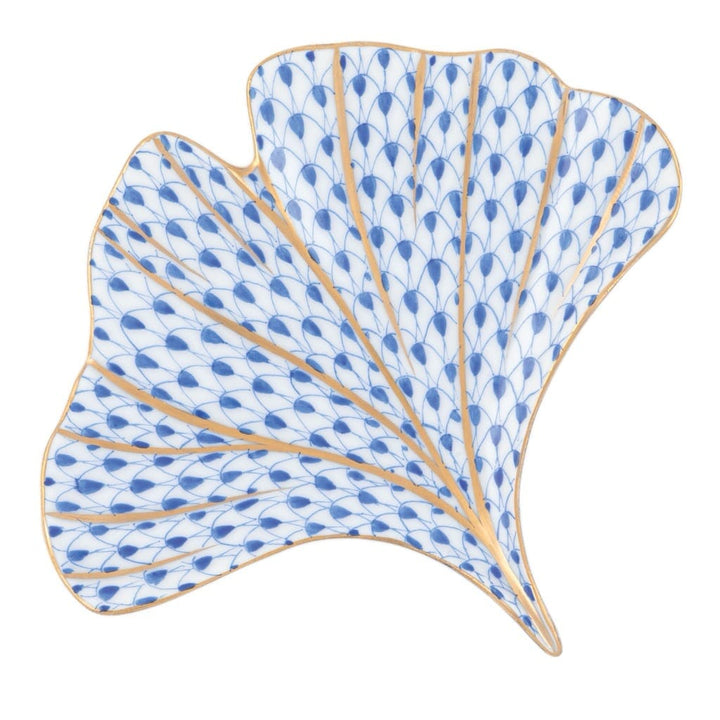 Herend Ginkgo Leaf Figurines Herend Sapphire 