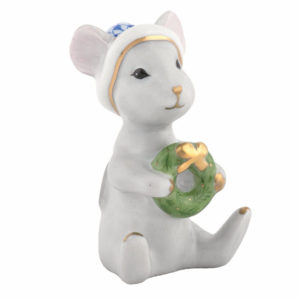 Herend Christmas Mouse Figurine Figurines Herend Sapphire 