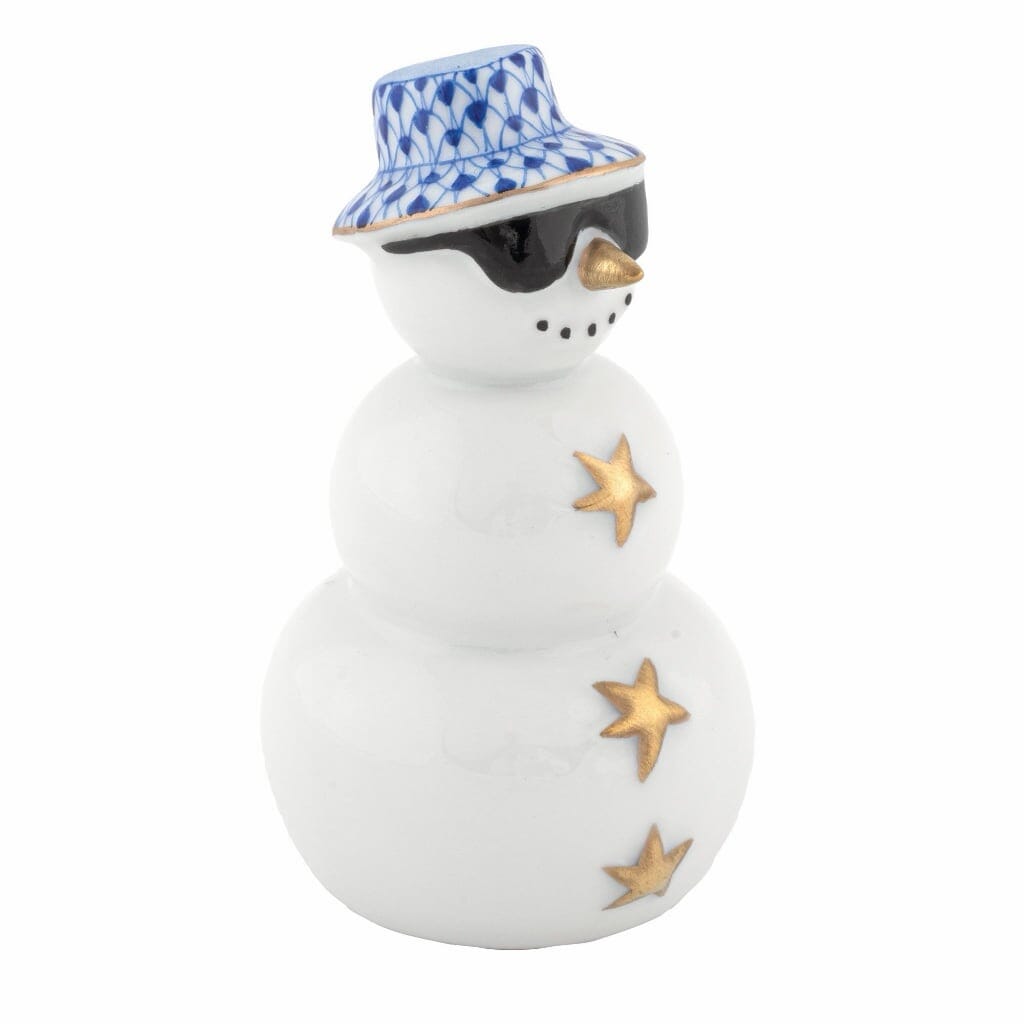 Herend Tropical Snowman Figurine Figurines Herend Sapphire 