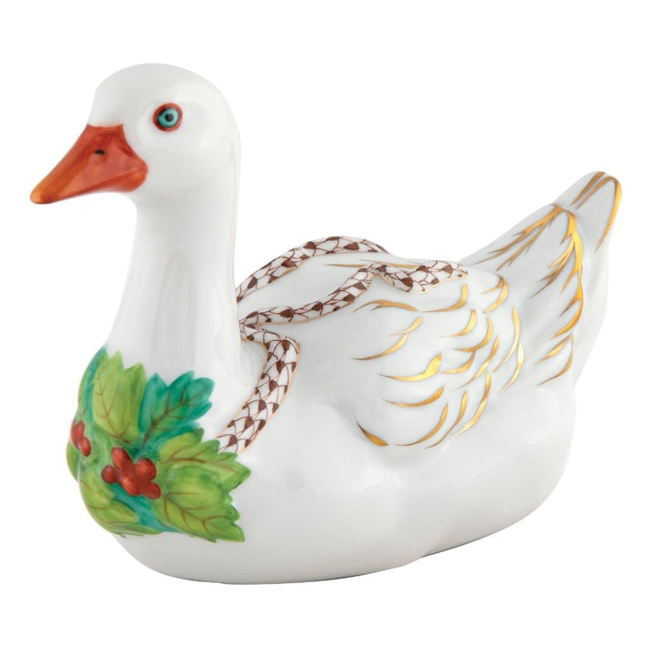 Herend Christmas Goose Figurine Figurines Herend Chocolate 