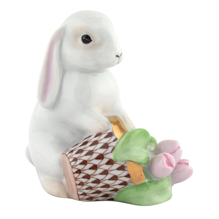 Herend Flowerpot Bunny Figurine Figurines Herend Chocolate 
