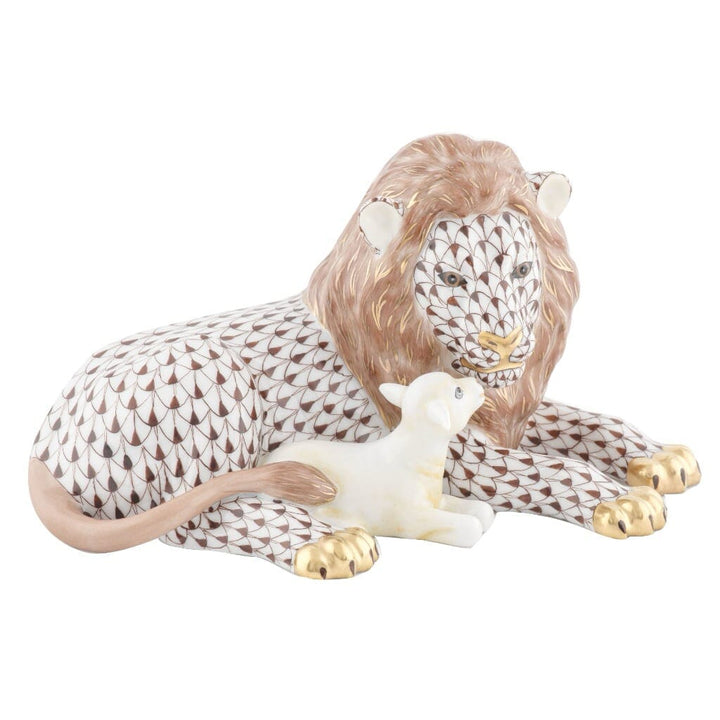 Herend Lion And Lamb Figurine - Limited Edition Figurines Herend 