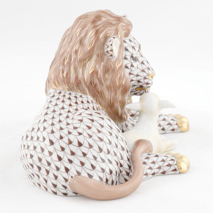 Herend Lion And Lamb Figurine - Limited Edition Figurines Herend 