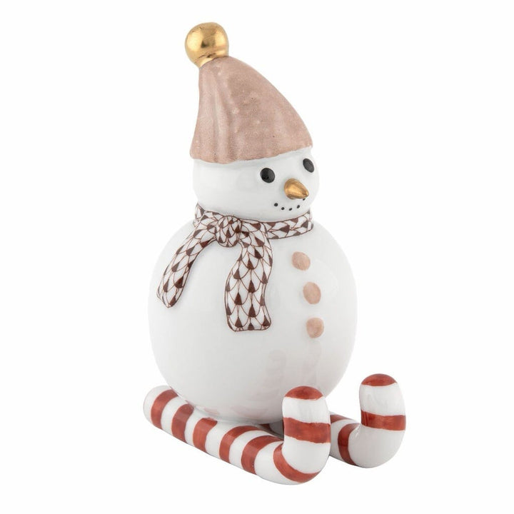 Herend Skiing Snowman Figurine Figurines Herend Chocolate 