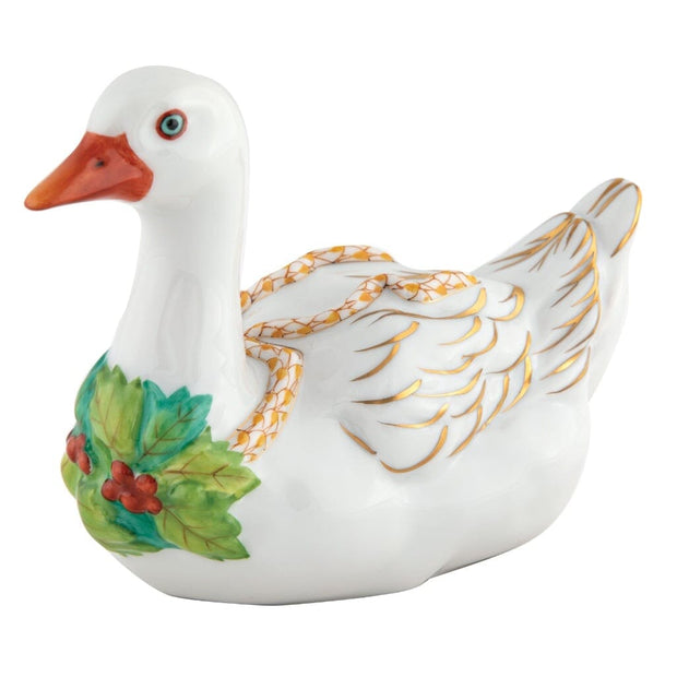 Herend Christmas Goose Figurine Figurines Herend Butterscotch 