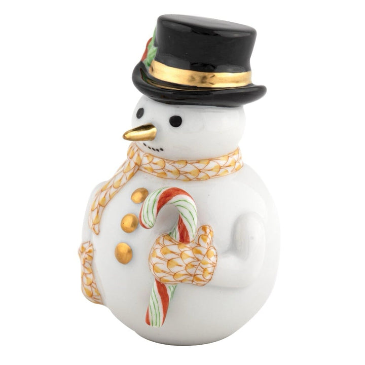 Herend Candy Cane Snowman Figurine Figurines Herend Butterscotch 