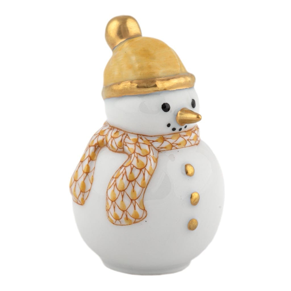 Herend Mini Snowman Figurine Figurines Herend Butterscotch 