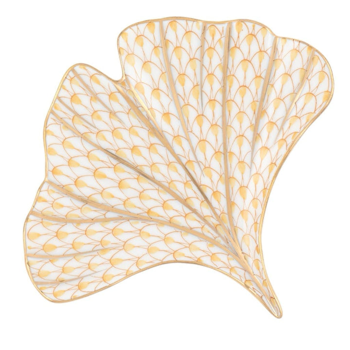 Herend Ginkgo Leaf Figurines Herend Butterscotch 