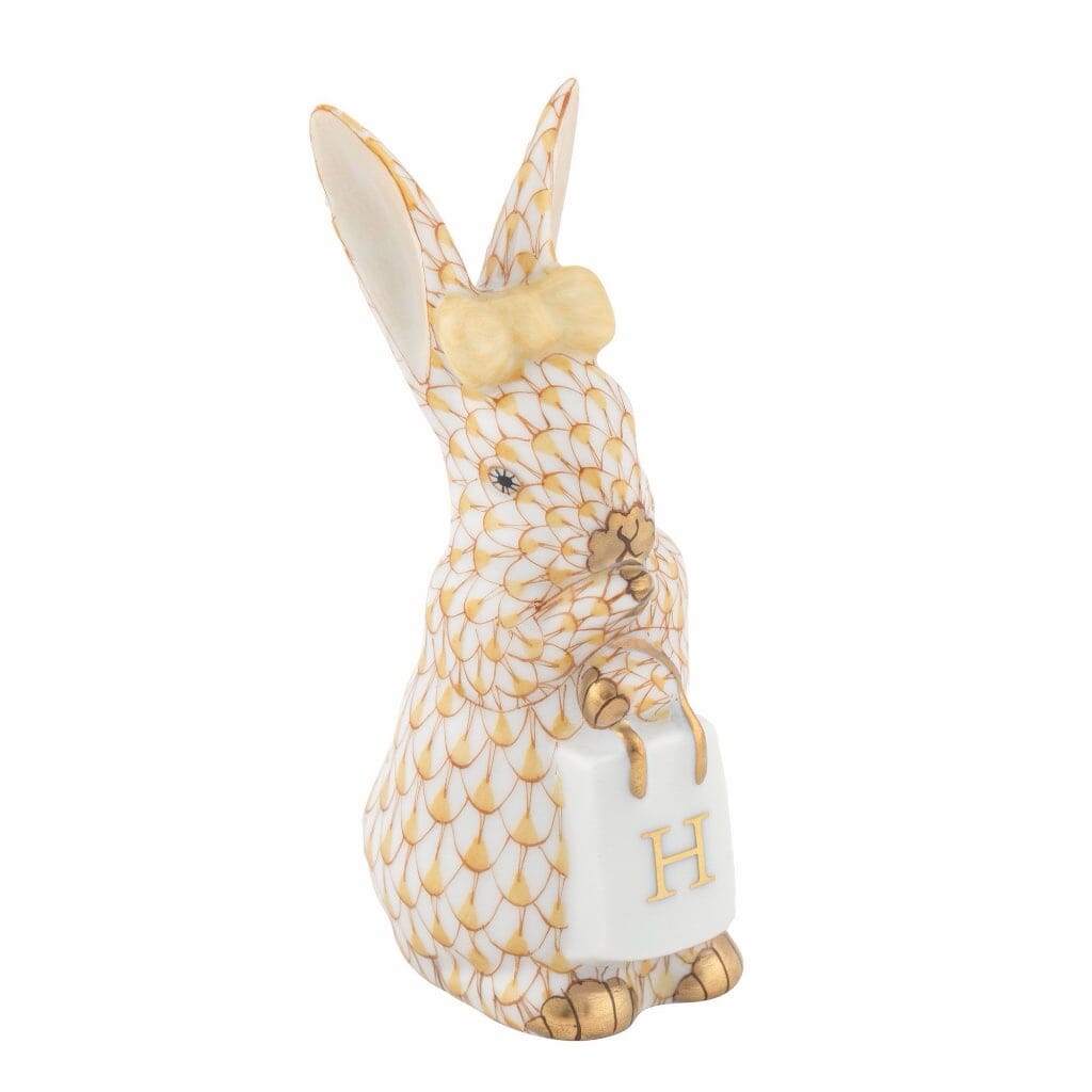 Herend Shopping Bunny Figurine Figurines Herend Butterscotch 