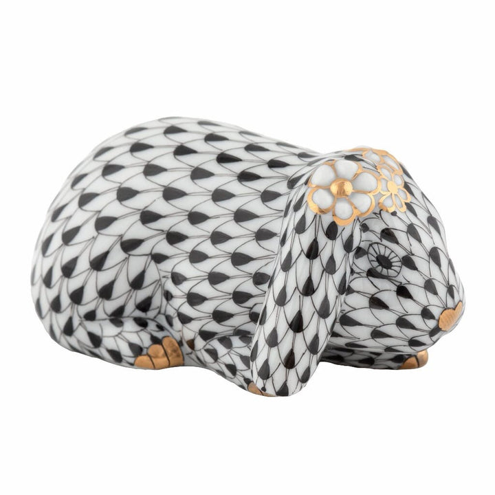 Herend Spring Bunny Figurine Figurines Herend Black 