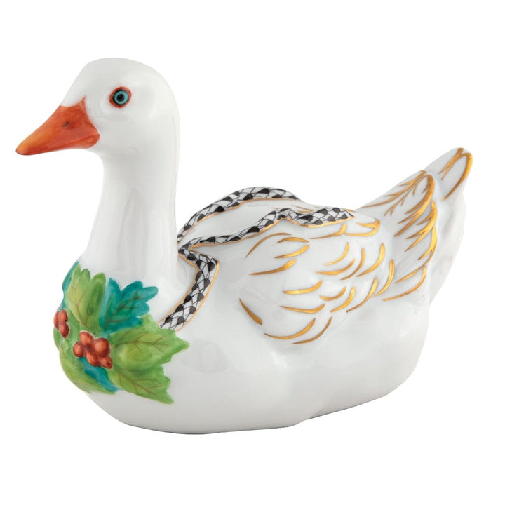 Herend Christmas Goose Figurine Figurines Herend Black 