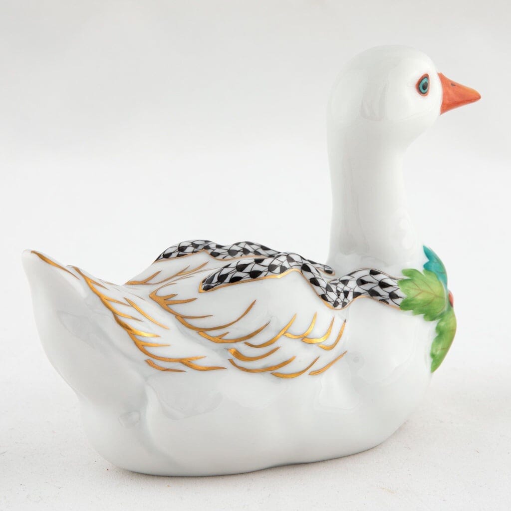 Herend Christmas Goose Figurine Figurines Herend 