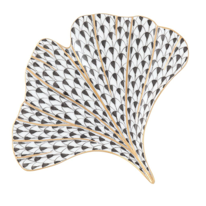 Herend Ginkgo Leaf Figurines Herend Black 