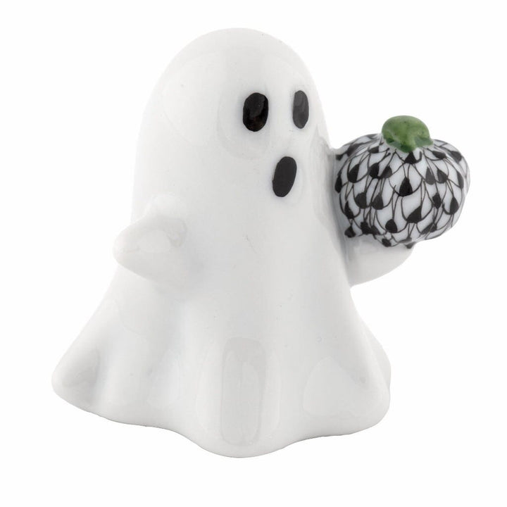 Herend Ghost With Pumpkin Figurine Figurines Herend Black 