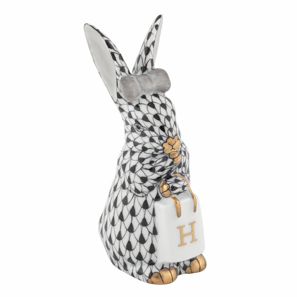 Herend Shopping Bunny Figurine Figurines Herend Black 