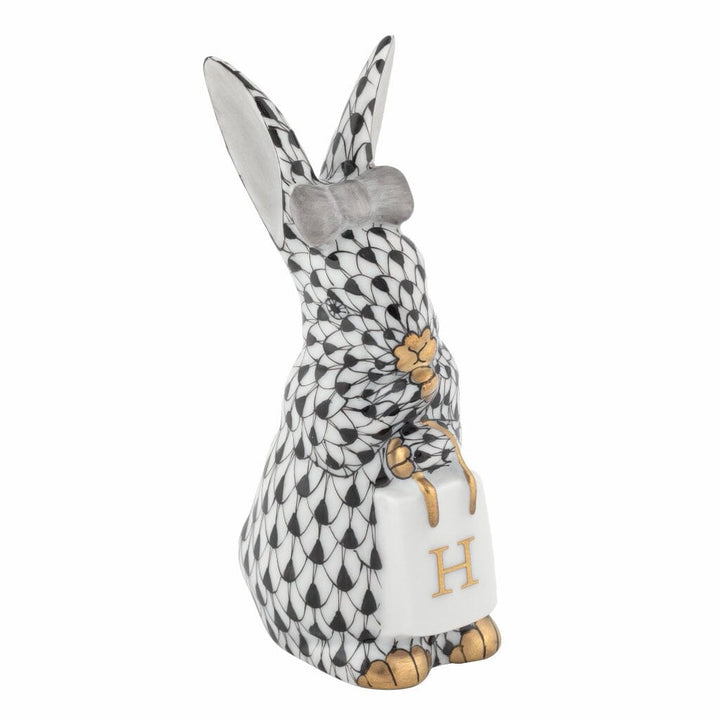 Herend Shopping Bunny Figurine Figurines Herend Black 