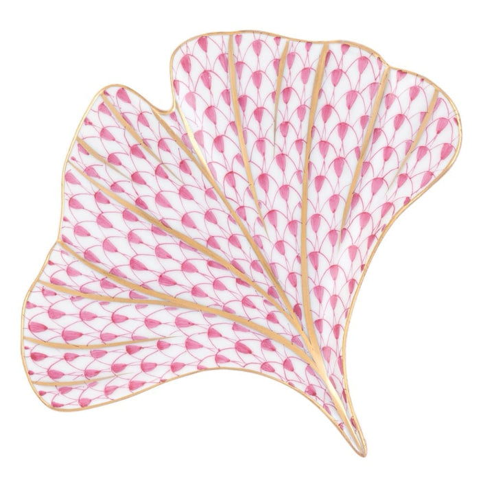 Herend Ginkgo Leaf Figurines Herend Raspberry 