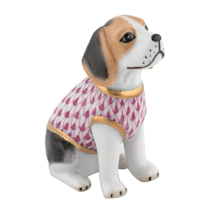 Herend Beagle Puppy Figurine Figurines Herend Raspberry (Pink) 