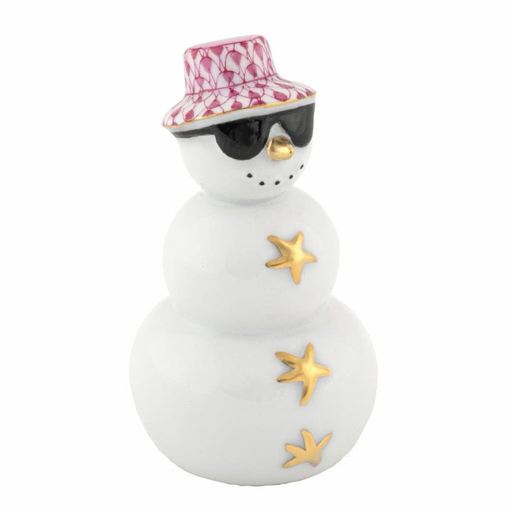 Herend Tropical Snowman Figurine Figurines Herend Raspberry 