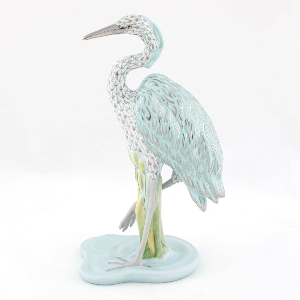 Herend Great Blue Heron Figurine Figurines Herend 