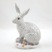 Herend Rabbit With Applied Flowers Figurine - Limited Edition Figurines Herend 