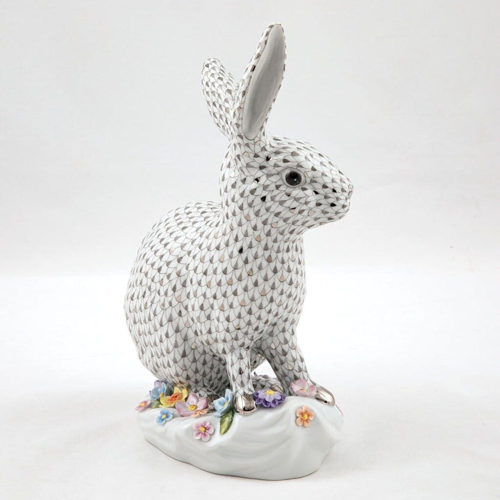 Herend Rabbit With Applied Flowers Figurine - Limited Edition Figurines Herend 