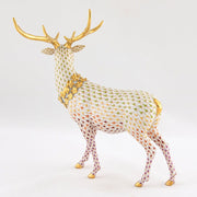 Herend Stag With Flower Garland Figurine - Limited Edition Figurines Herend 