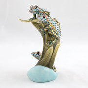 Herend Three Tree Frogs On Palm Figurine - Limited Edition Figurines Herend 
