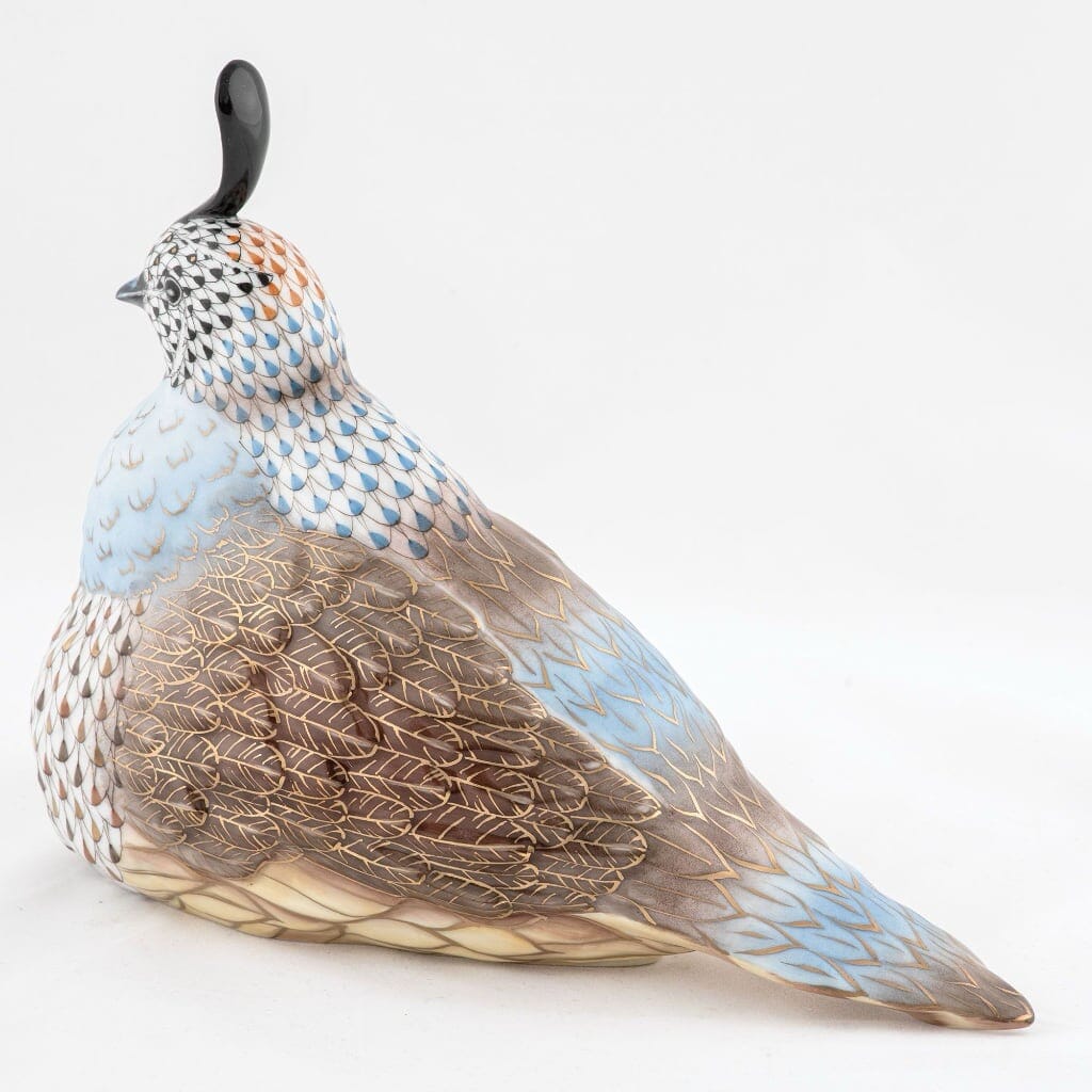 Herend Mother And Baby Quail Figurine - Limited Edition Figurines Herend 