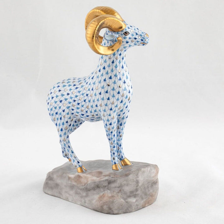 Herend Ram on Rock Figurine - Limited Edition Figurines Herend 