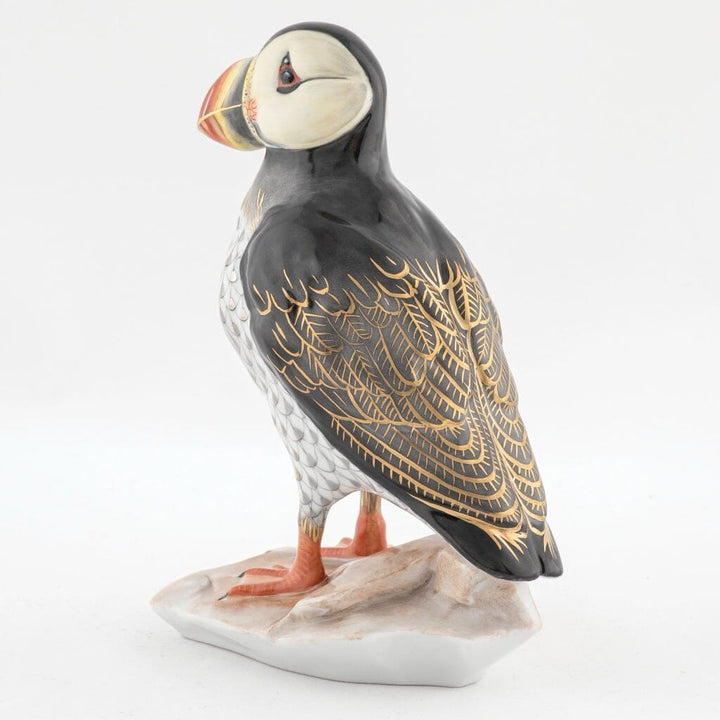 Herend Puffin On Rock Figurine - Limited Edition Figurines Herend 