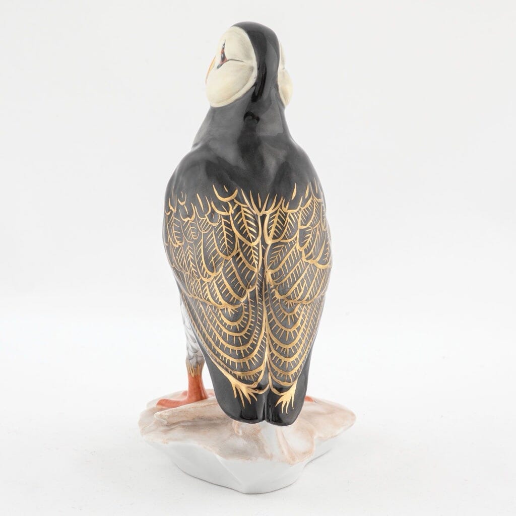 Herend Puffin On Rock Figurine - Limited Edition Figurines Herend 