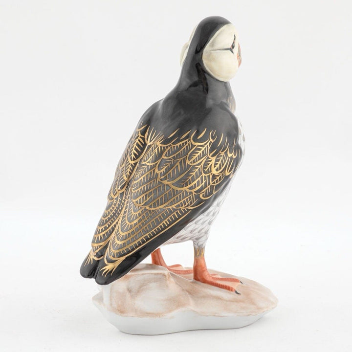 Herend Puffin On Rock Figurine - Limited Edition Figurines Herend 