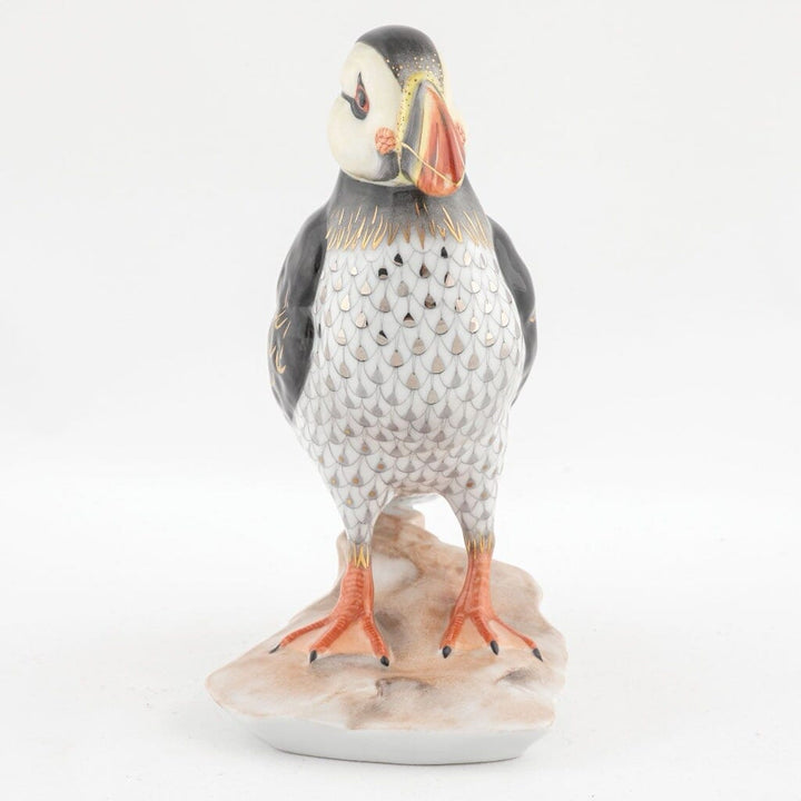 Herend Puffin On Rock Figurine - Limited Edition Figurines Herend 